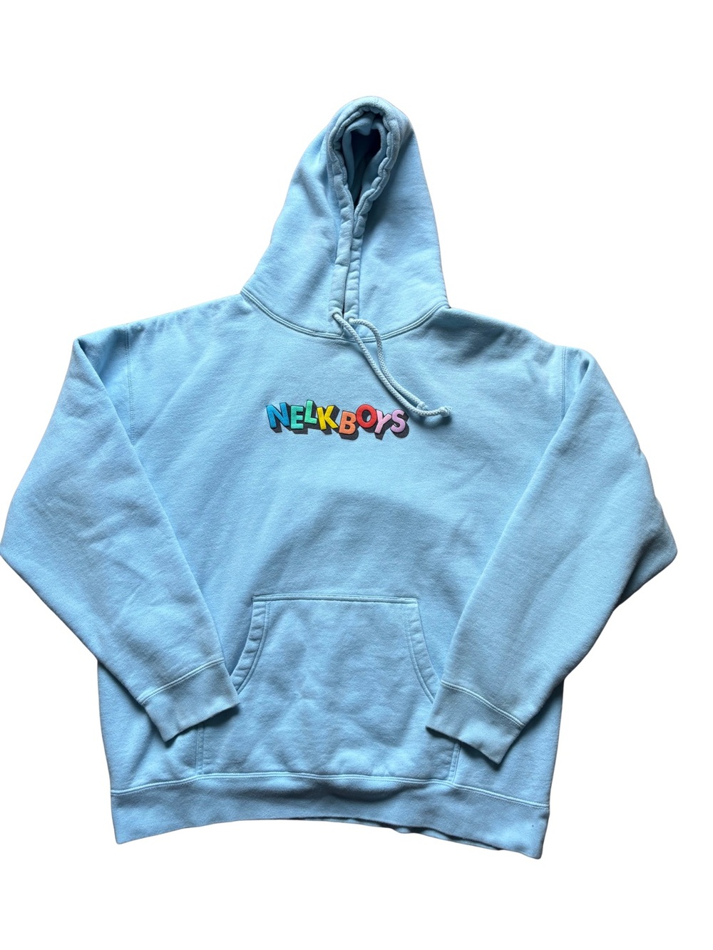 Full Send Men's Blue Fleece Pullover Hoodie Graphic Logo Pockets Drawstring XL